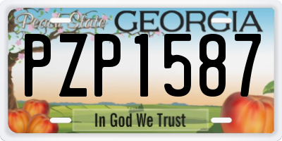 GA license plate PZP1587