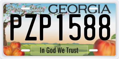 GA license plate PZP1588