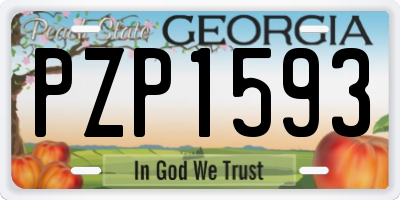 GA license plate PZP1593