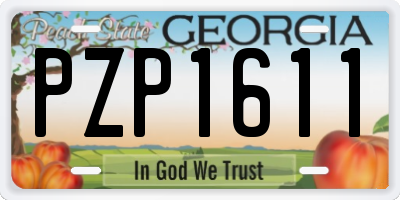 GA license plate PZP1611