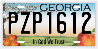 GA license plate PZP1612
