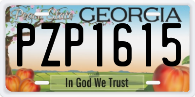 GA license plate PZP1615