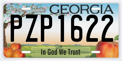 GA license plate PZP1622