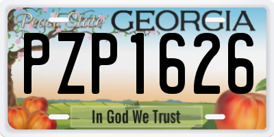 GA license plate PZP1626