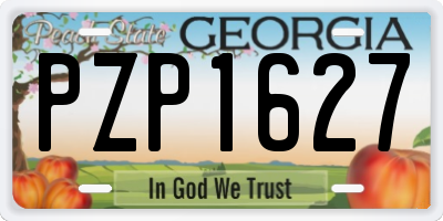 GA license plate PZP1627