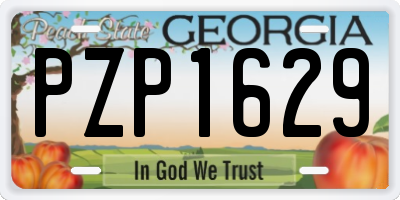 GA license plate PZP1629