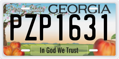 GA license plate PZP1631