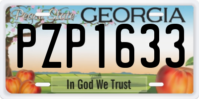 GA license plate PZP1633