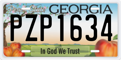 GA license plate PZP1634