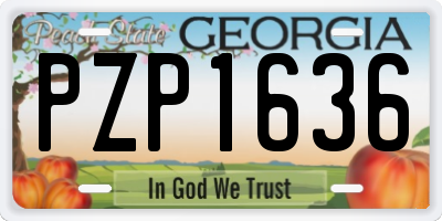 GA license plate PZP1636