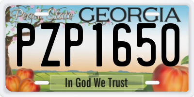 GA license plate PZP1650