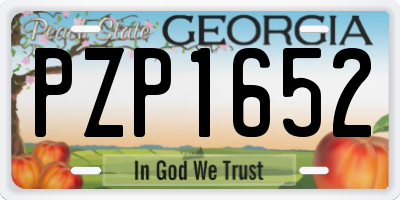 GA license plate PZP1652