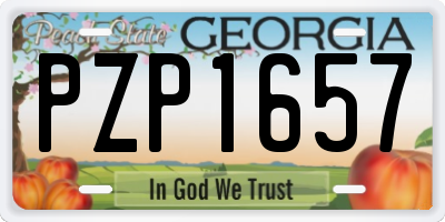 GA license plate PZP1657