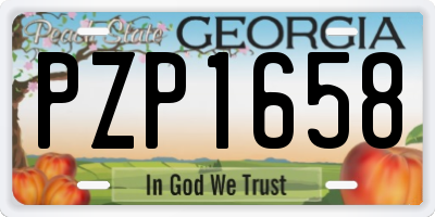 GA license plate PZP1658