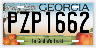 GA license plate PZP1662