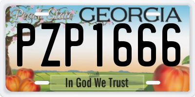 GA license plate PZP1666