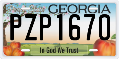 GA license plate PZP1670