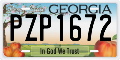 GA license plate PZP1672