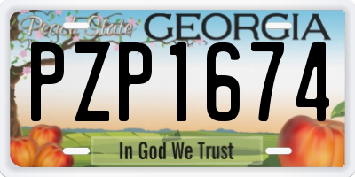 GA license plate PZP1674