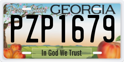 GA license plate PZP1679