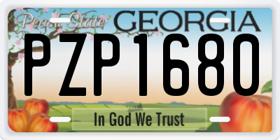 GA license plate PZP1680