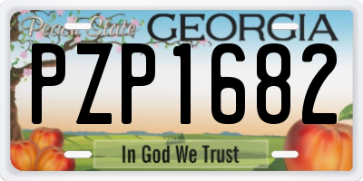 GA license plate PZP1682
