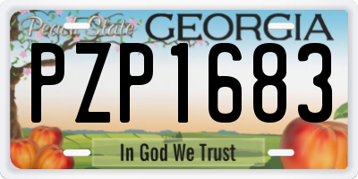 GA license plate PZP1683