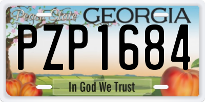 GA license plate PZP1684
