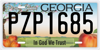 GA license plate PZP1685