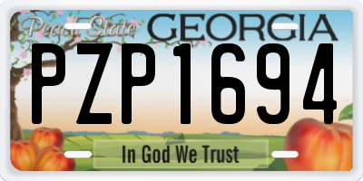 GA license plate PZP1694