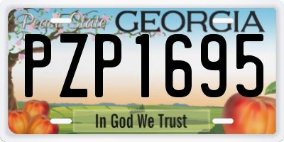 GA license plate PZP1695