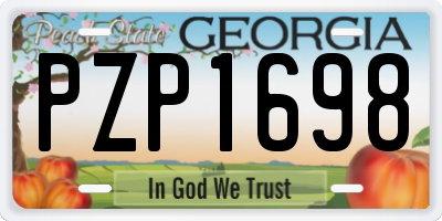GA license plate PZP1698