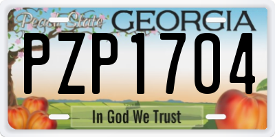 GA license plate PZP1704
