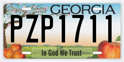 GA license plate PZP1711
