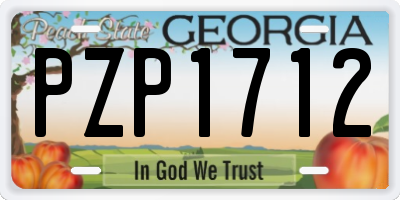 GA license plate PZP1712