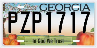 GA license plate PZP1717