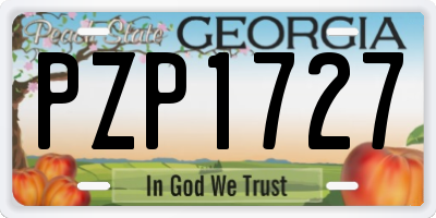 GA license plate PZP1727