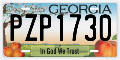 GA license plate PZP1730