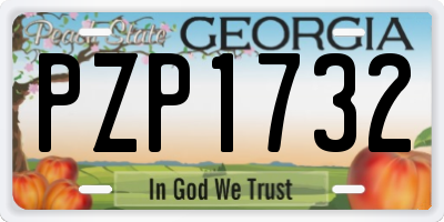 GA license plate PZP1732