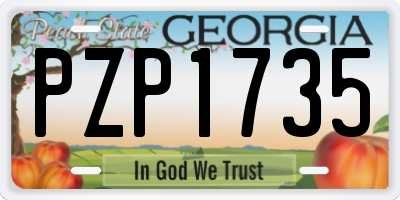 GA license plate PZP1735