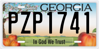 GA license plate PZP1741