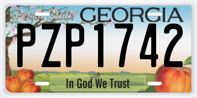 GA license plate PZP1742