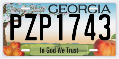 GA license plate PZP1743