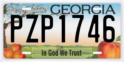 GA license plate PZP1746
