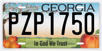 GA license plate PZP1750