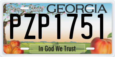 GA license plate PZP1751