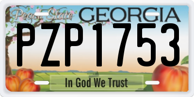 GA license plate PZP1753
