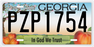 GA license plate PZP1754