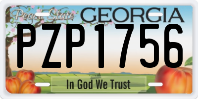 GA license plate PZP1756