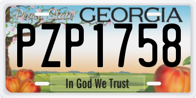 GA license plate PZP1758